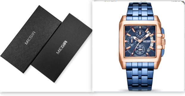 The Mayfair Square | Steel Business Chronograph