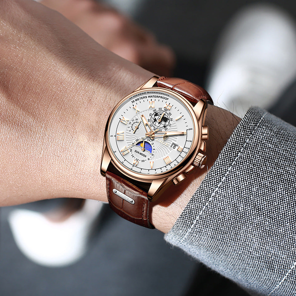 The Greenwich | Moon Phase Leather Watch