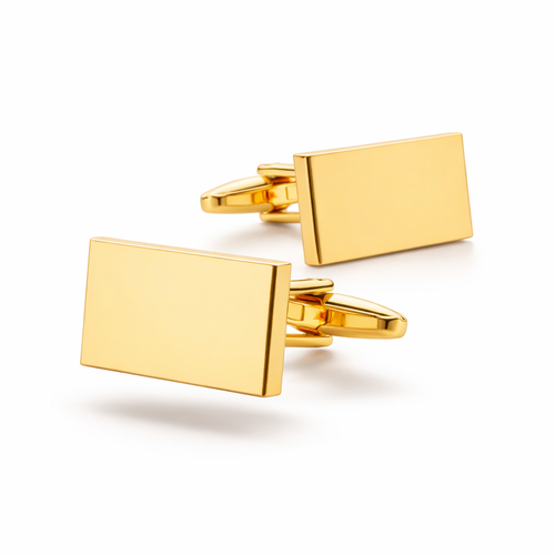 The Canary Wharf Minimalist | Rectangular Polished Cufflinks