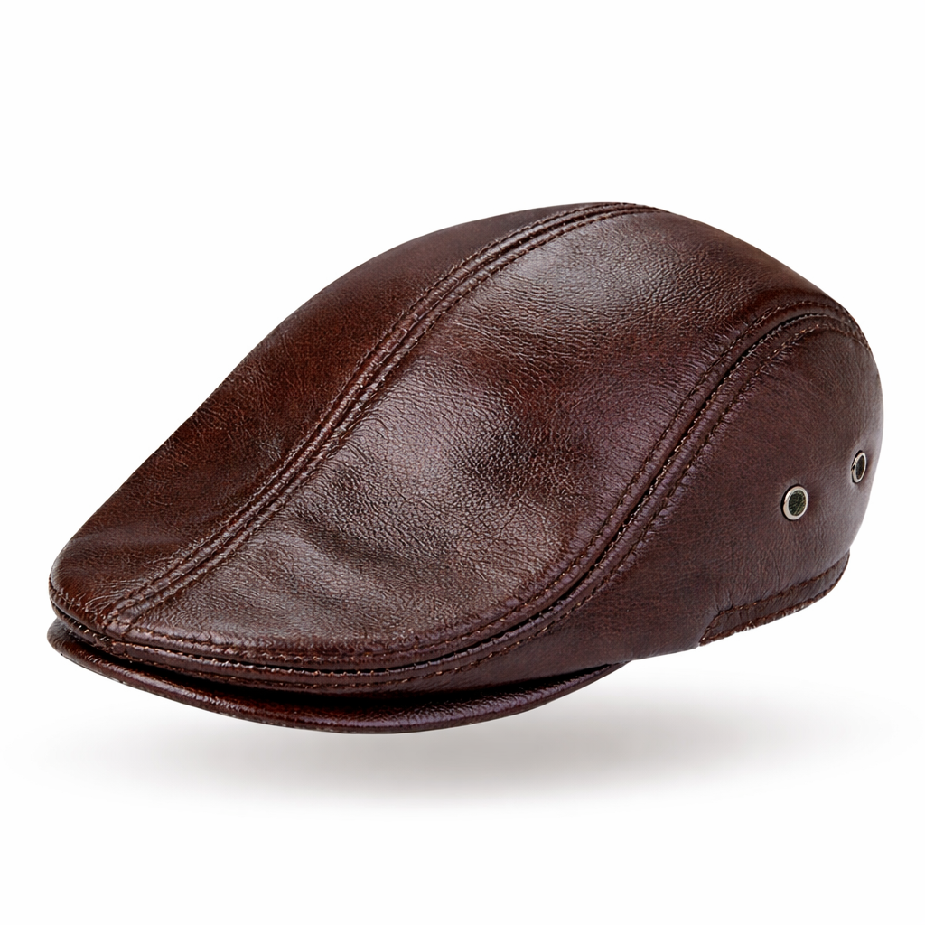 The Regent Leather | Genuine Cowhide Flat Cap