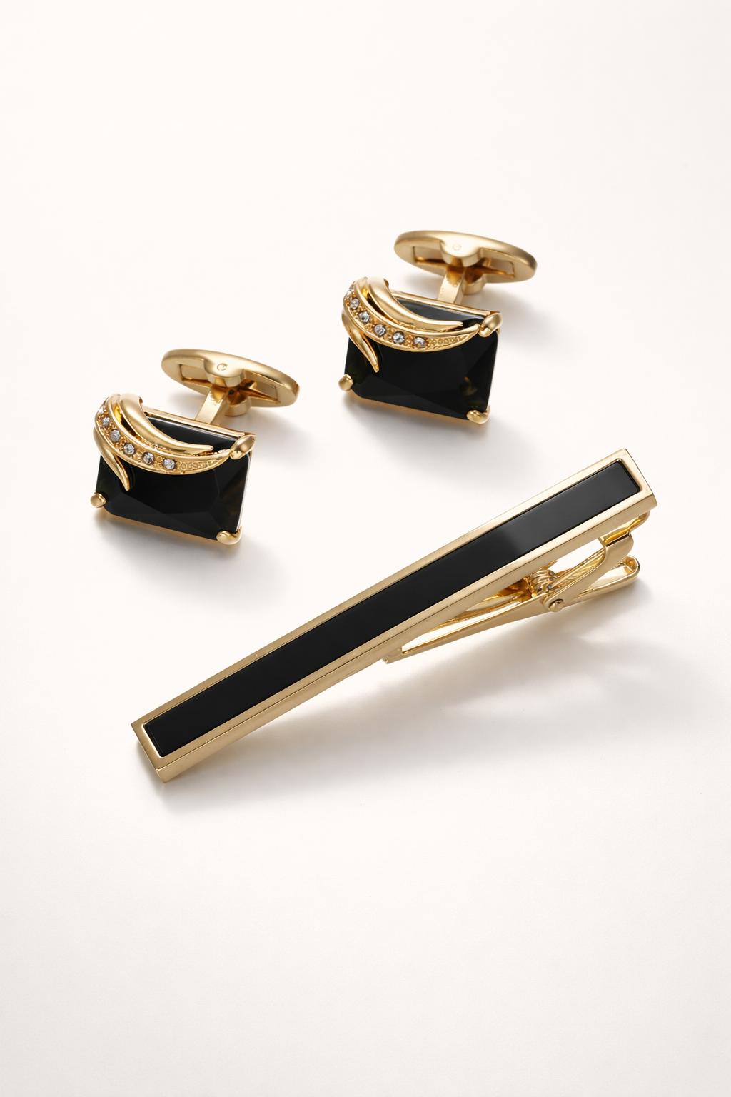 Fashion Gentleman Tie Clip High Quality Cufflinks Gold