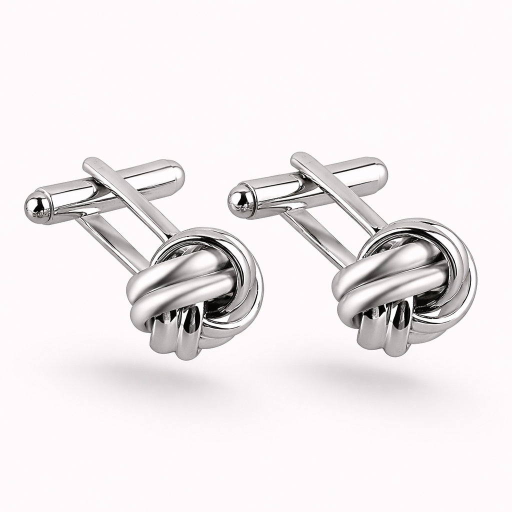 The Bond Street Knot | Premium Silk-Inspired Metal Cufflinks