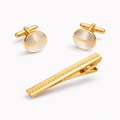 The Royal Victoria Set | Mother-of-Pearl Cufflinks & Tie Clip Collection