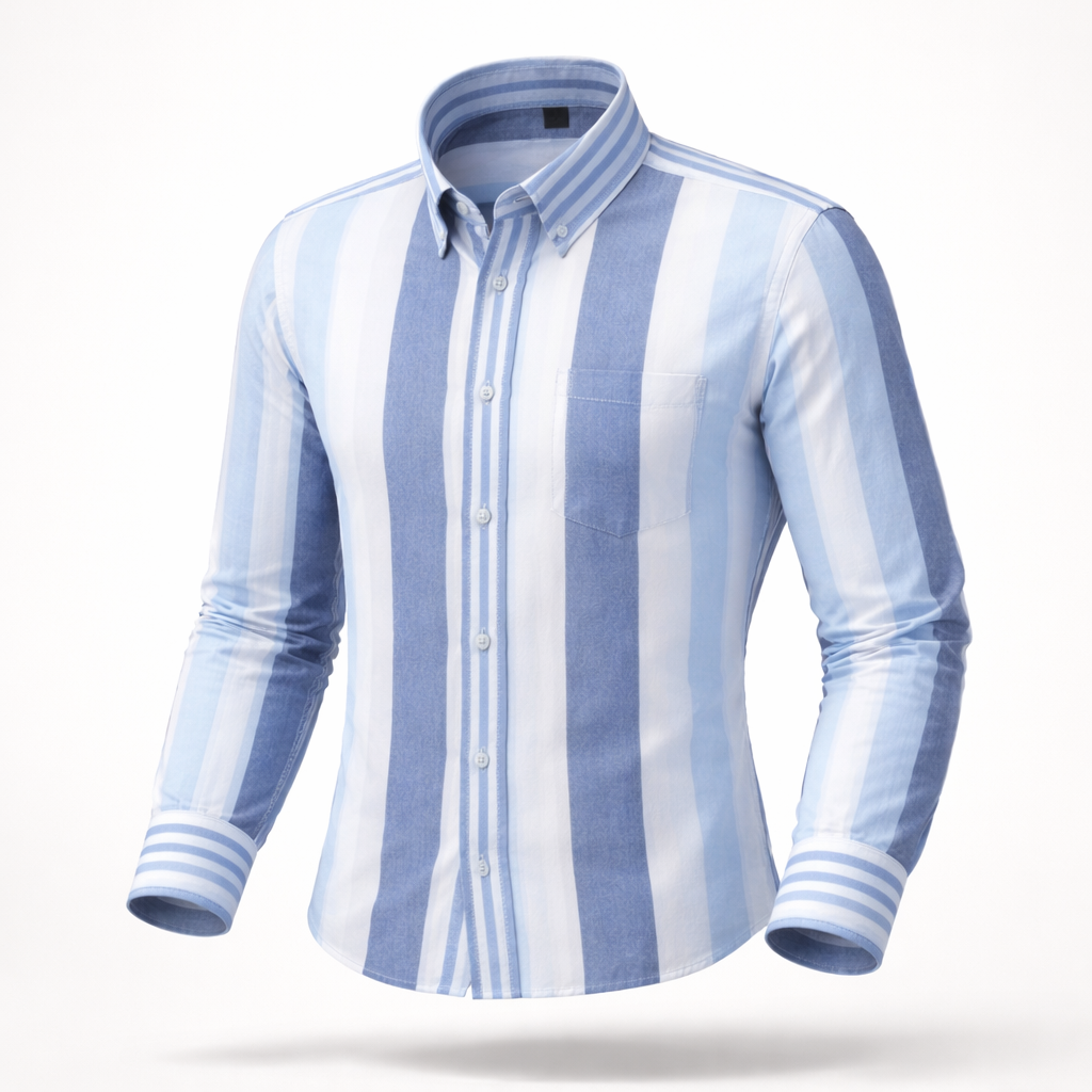The Greenwich Executive | Anti-Wrinkle Striped Cotton Oxford