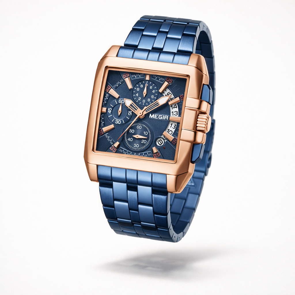 The Mayfair Square | Steel Business Chronograph