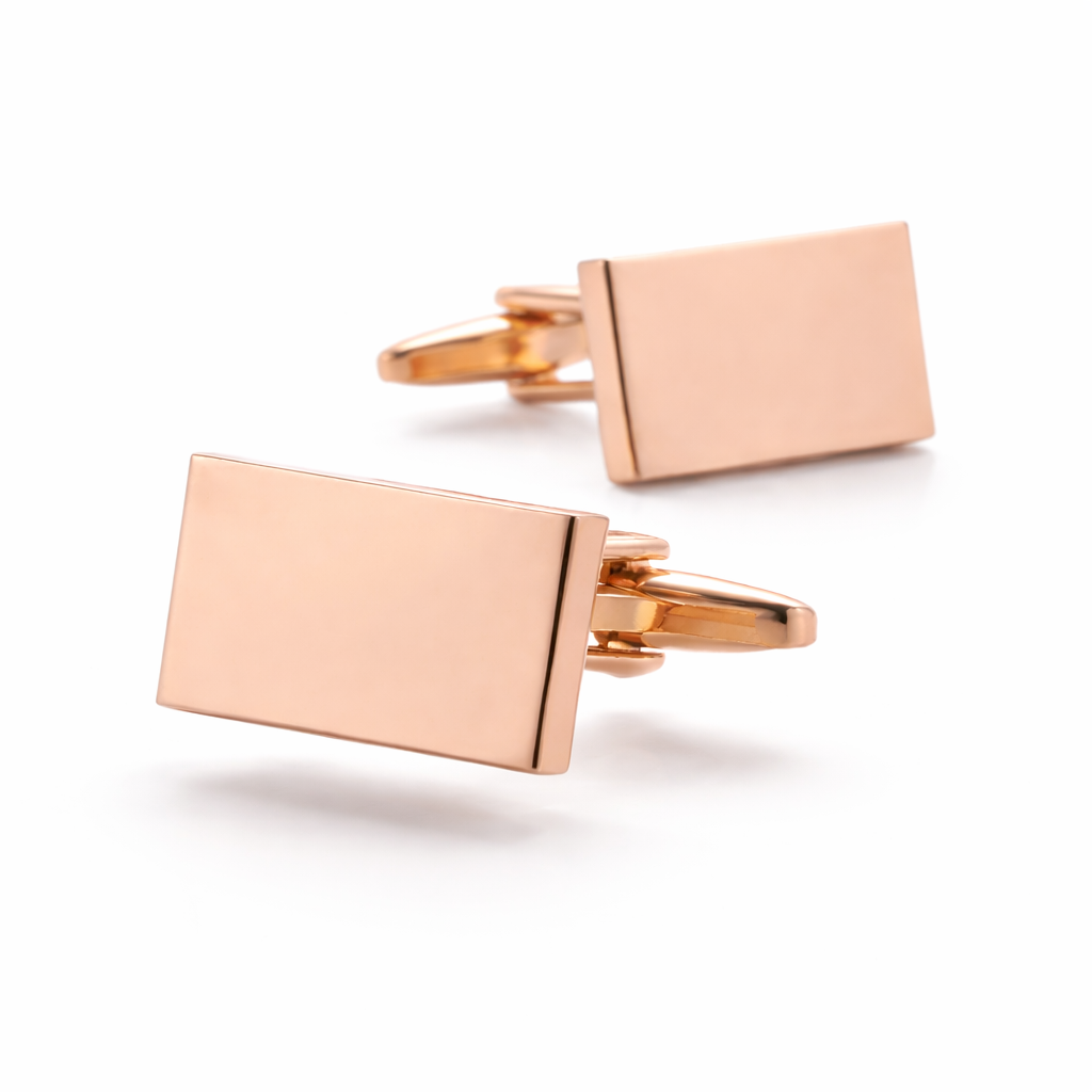 The Canary Wharf Minimalist | Rectangular Polished Cufflinks
