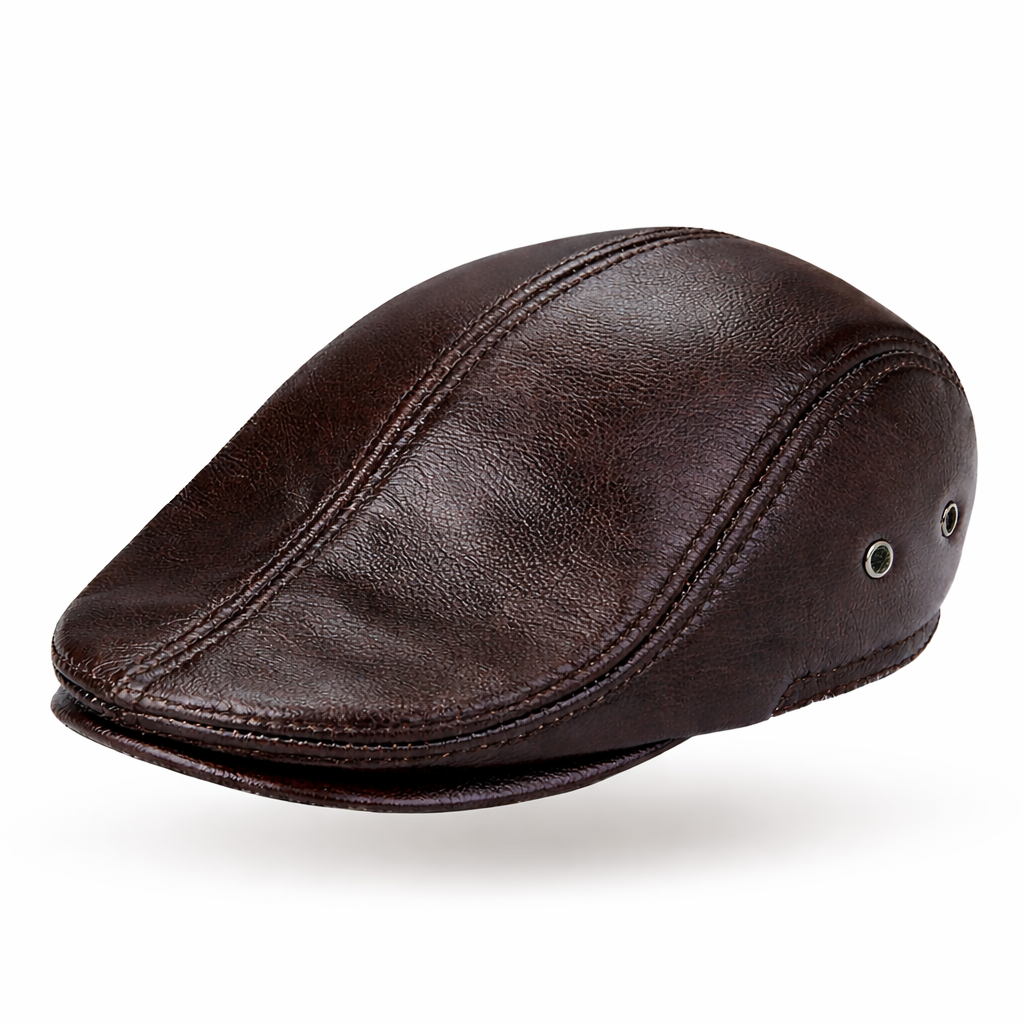 The Regent Leather | Genuine Cowhide Flat Cap