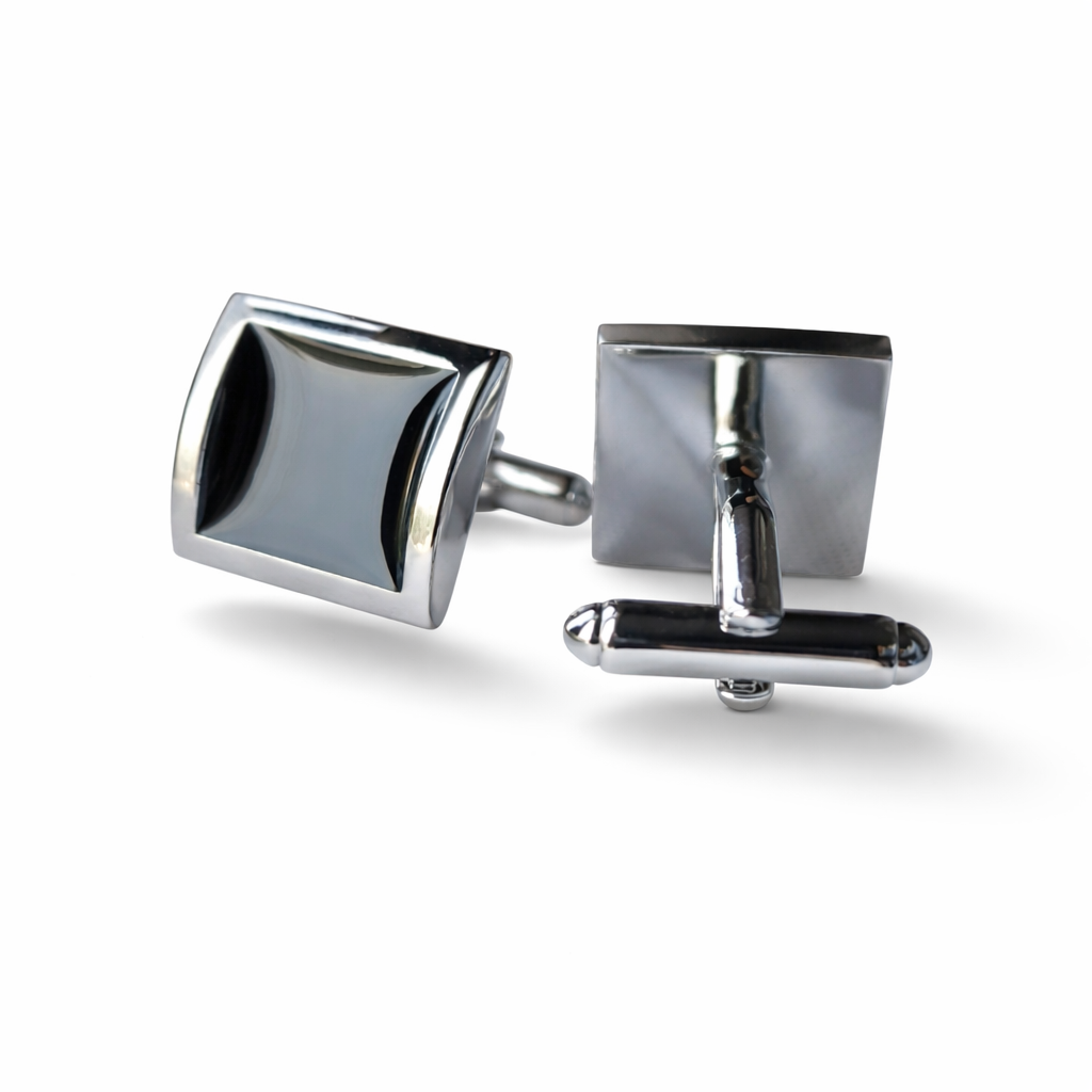 Classic Black Square French Cufflinks Cross-border Epoxy Cufflinks Nail