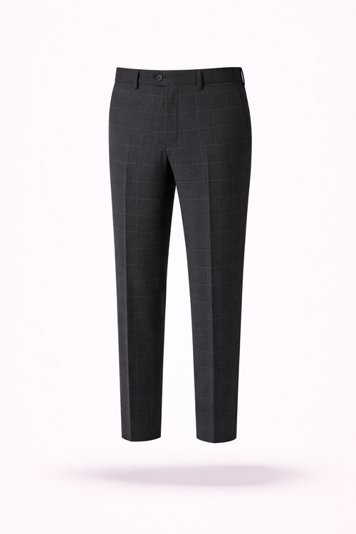 The Belgravia Textured | Slim Fit Plaid Dress Trousers