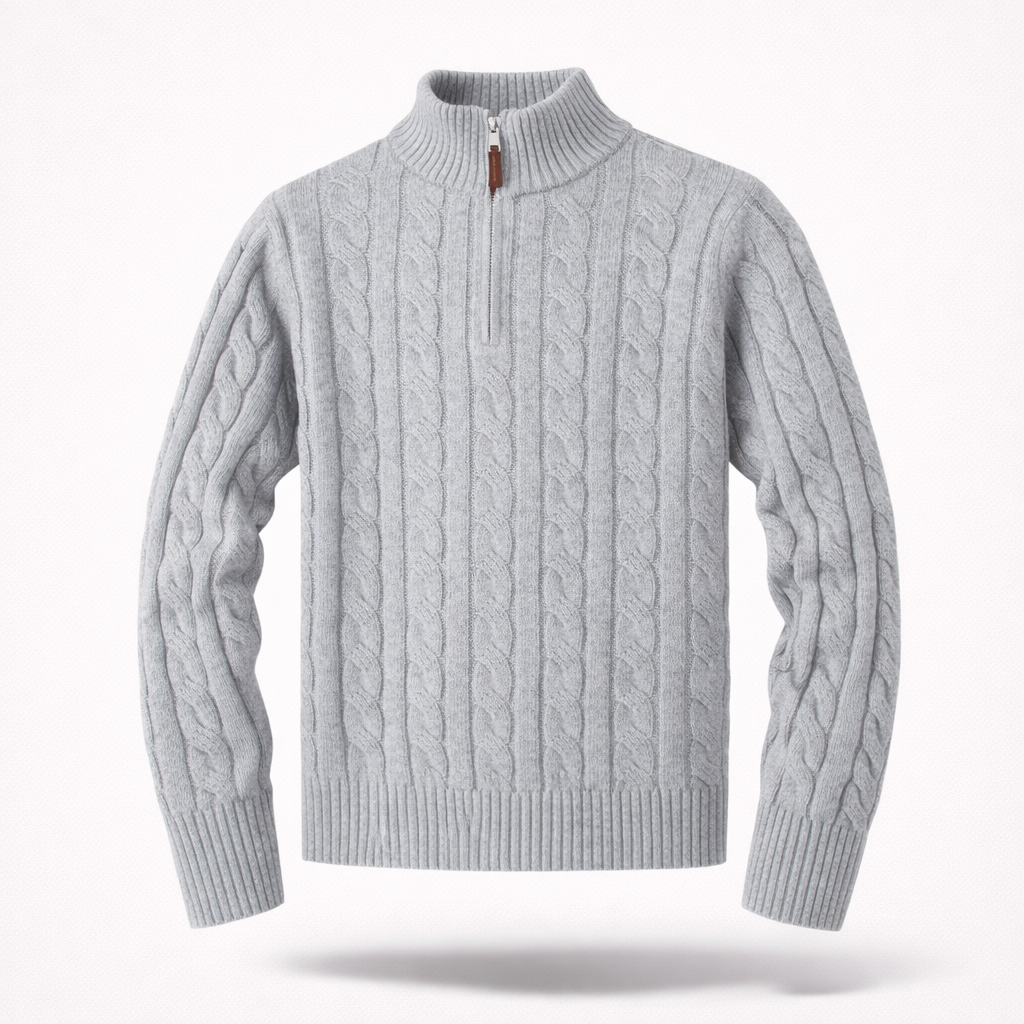 The Cambridge Quarter-Zip | Premium Cable-Knit Sweater