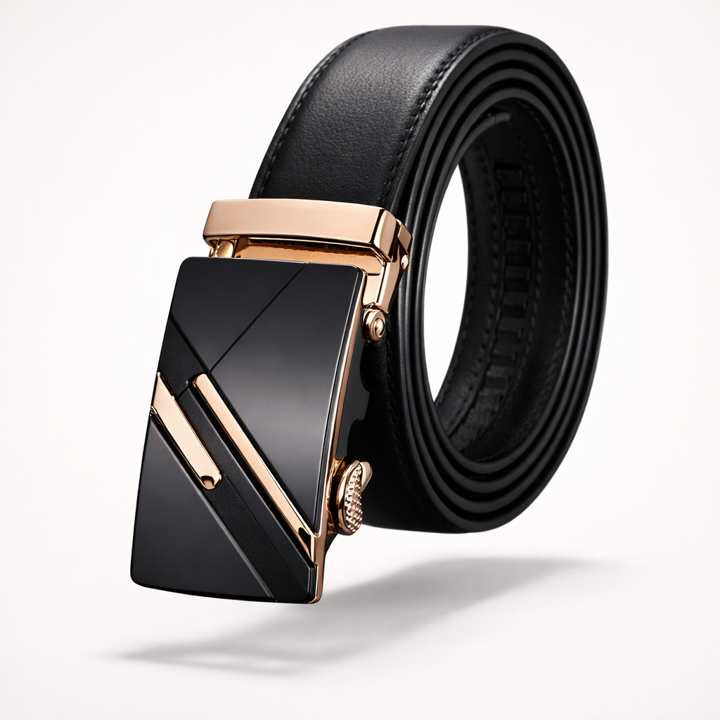 The Belgravia Executive | Gold-Detail Automatic Leather Belt