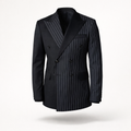The Mayfair Executive | Midnight Pinstripe Double-Breasted Blazer