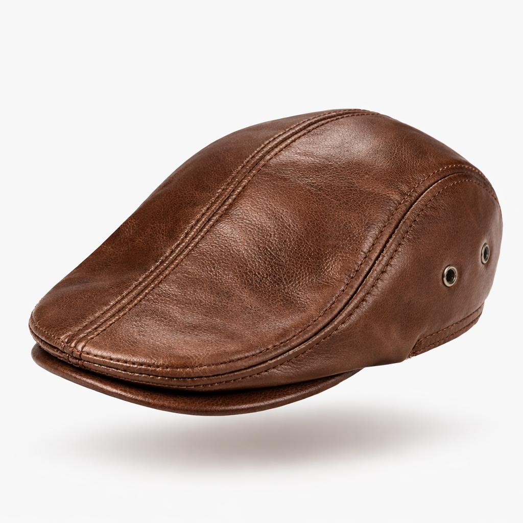 The Regent Leather | Genuine Cowhide Flat Cap