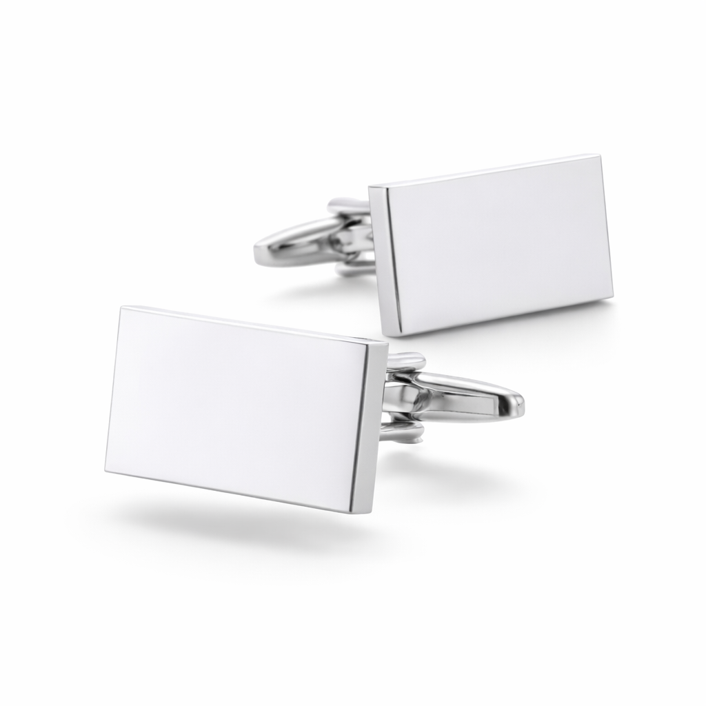 The Canary Wharf Minimalist | Rectangular Polished Cufflinks