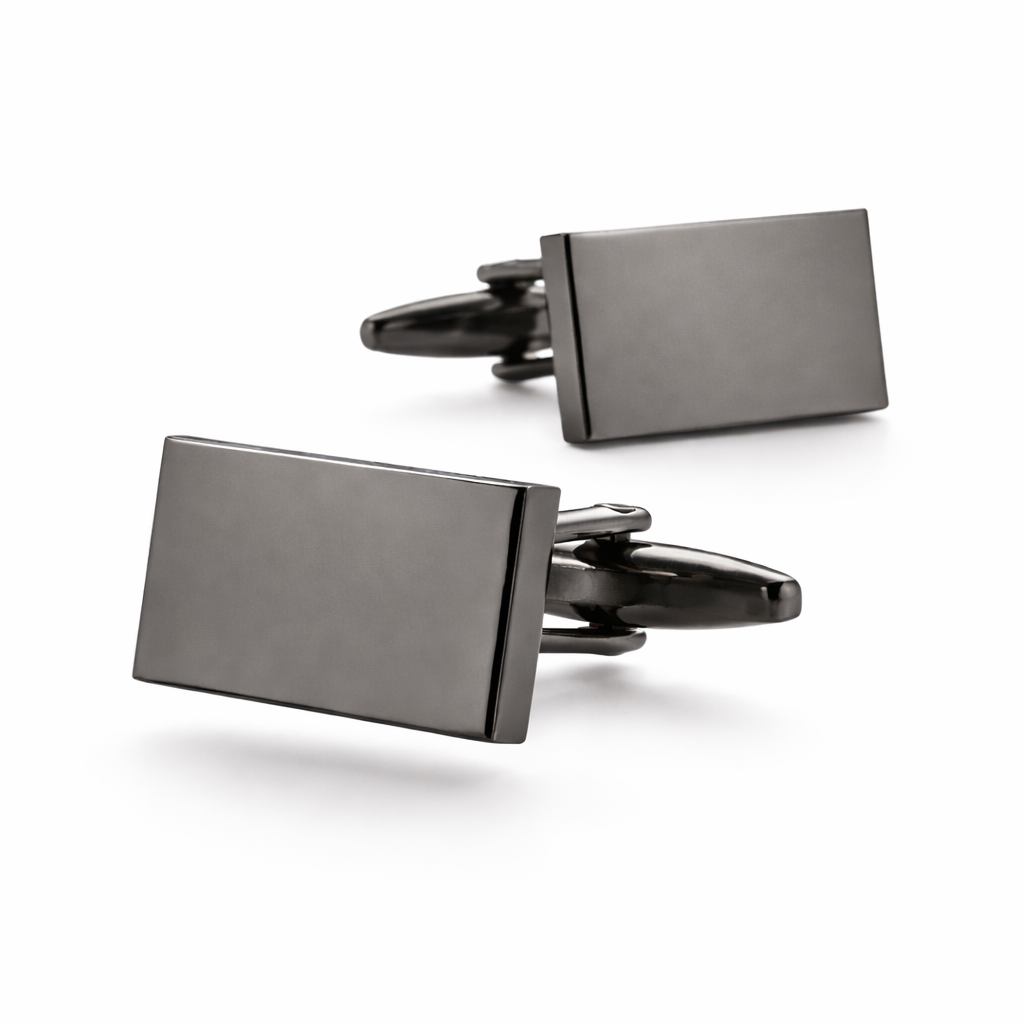 The Canary Wharf Minimalist | Rectangular Polished Cufflinks