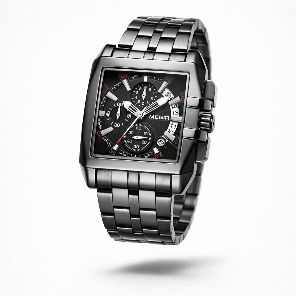 The Mayfair Square | Steel Business Chronograph