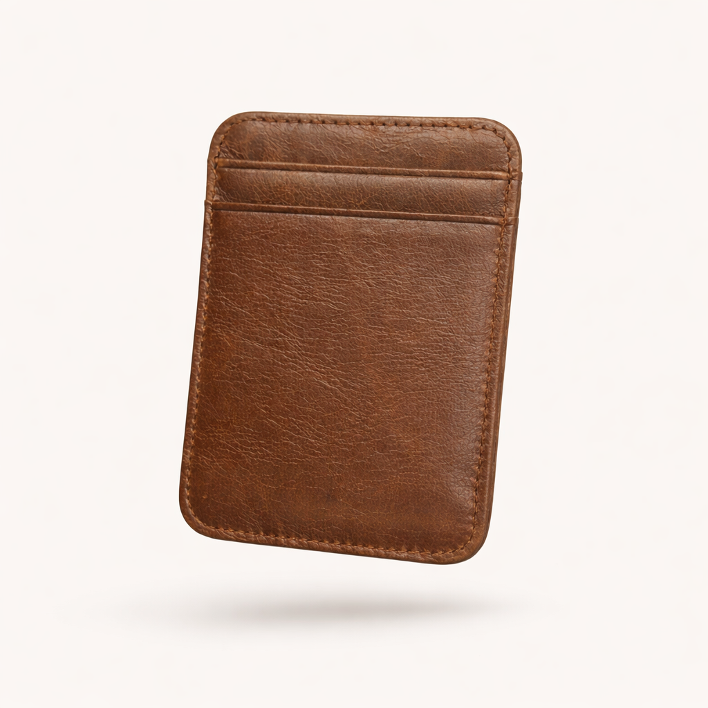 The Soho Micro-Sleeve | Top-Layer Genuine Leather Card Holder