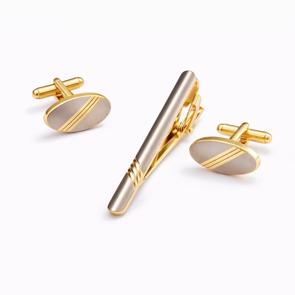The Royal Victoria Set | Mother-of-Pearl Cufflinks & Tie Clip Collection