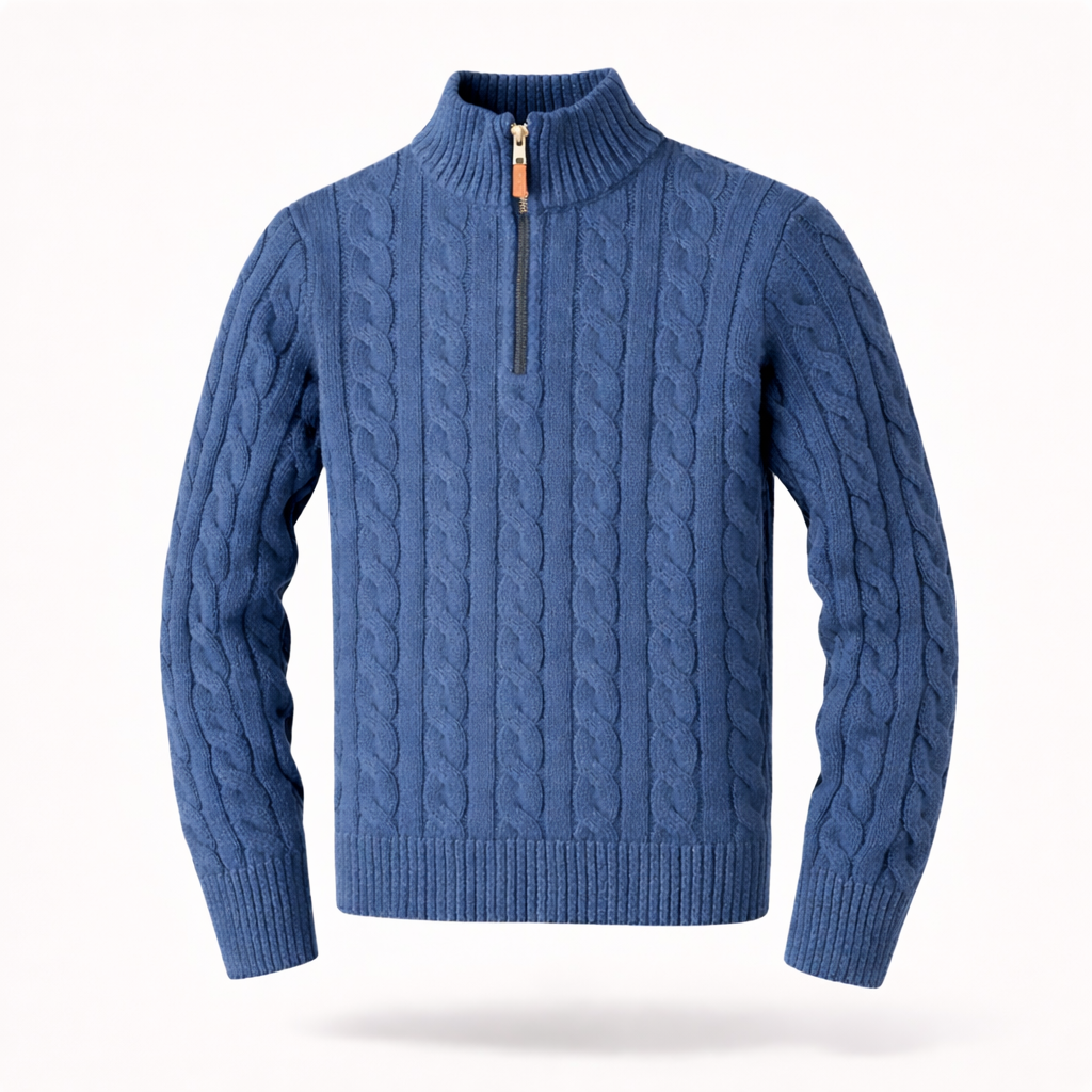 The Cambridge Quarter-Zip | Premium Cable-Knit Sweater