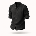 The Knightsbridge Minimalist | Premium Stand Collar Linen-Blend Shirt