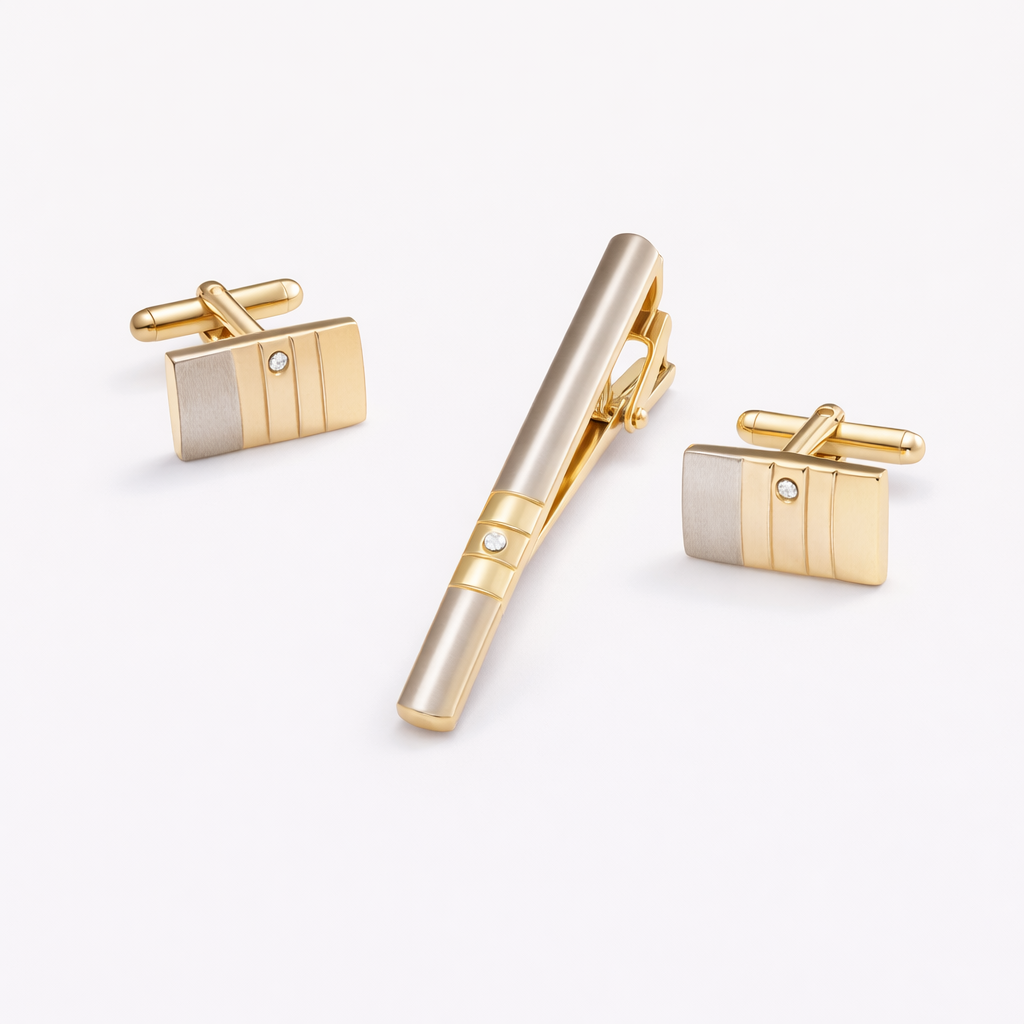 The Royal Victoria Set | Mother-of-Pearl Cufflinks & Tie Clip Collection